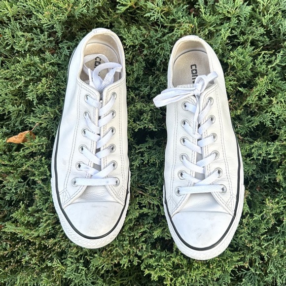 Converse Chuck Taylor All Star Unisex Low Top Leather Sneakers Size‎ M7 W9 White - Picture 4 of 13